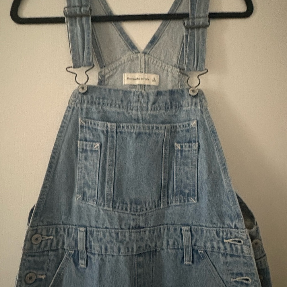 Abercrombie & Fitch Light Blue Denim Overalls